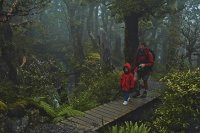 With Ed, then 6 years old, below Powell Hut