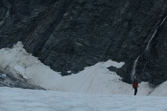 Lyds in the Godley having crossed the main divide at Sealy Pass, Christmas day.  It’s big country, and we would wind up feeling it.  Due to the loss of our tent, we could no longer camp safely.  This forced us into our longest single day, the hop from Scone Hut in deep Westland to Godley Hut in deep Canterbury.  It involved over 2000 metres of both ascent and decent over about 12 hours.
