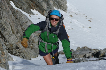 Alexis aka “Belto”, “Bucky”, Belto-Box” Belton on Una, the high point of the Spencers.  A rare summit and also a stiff one without a rope or gear.