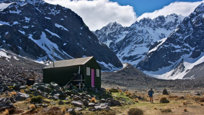 Cameron Hut is built on a glacial moraine. It's an awesome place if you want to climb some of those surrounding peaks.
