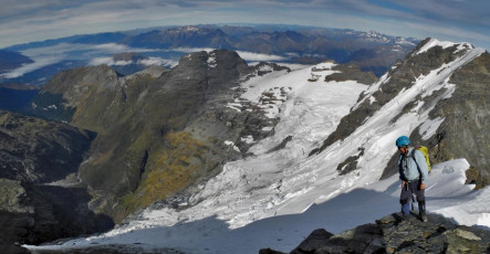 And directly along a dauntingly sheer and jagged ridge is the west peak. From the east summit it’s plain to see why the traverse between the two wasn’t made until 1932; and is still regarded as one of New Zealand’s classic climbs.