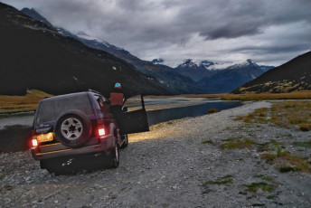 At dawn we four wheel drove our way up the Rees River valley to the base of the climb. This starts in beech forest at 700 metres.