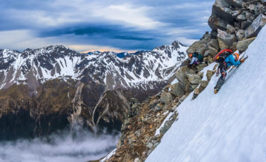 Traversing across to the northeast ridge at 2,070m