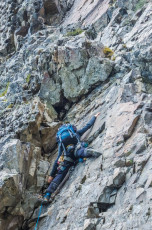 As I watched Piotr lead the first pitch up near vertical rock, battling his way around a small roof, I started to wonder if I was even going to be able to follow him with the benefit of a top rope.