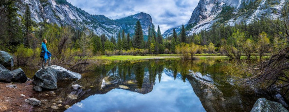 While there were lots of people milling about with their cameras near the village, it didn’t take very long to leave most of them behind on the trails. To get the most from a visit to the park definitely requires walking, though even in the valley, the views are fabulous. Imagine Milford Sound, only with a river valley where the ocean is, so you can walk beneath the sheer cliffs surrounding you. And the further you walk the more you’re rewarded with ever changing magnificence. This image - Mirror Lake, from the true right side of Tenaya Creek