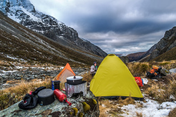 By then it was nearly dusk, so we retreated to our campsite. It had been a great way to get started and, while up higher at about 1,500 metres, we’d spotted several other potential ice routes to the south, across the valley.
