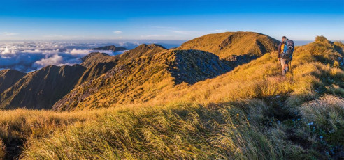 On my way to the summit I was surprised to pass another tarn I’d not been aware of. This one doesn’t show on the map either. With two spare Up and Gos still in my pack, I decided to plough on, knowing that Alpha Hut was not too far away and the morning air was still fresh.