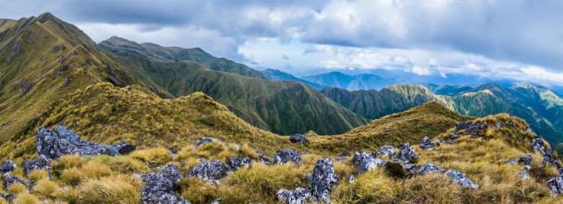By now it was mid afternoon and a light breeze cooled things down – certainly better than the humid closeness of the goblin forest. But the going remained focussing, with several steep exposed sections to pass before I eventually reached a nice flat spot just ten minutes east of Mount Hector. It had taken me 7.5 hours to get from Cone to here so, once I’d boiled my puddle water, the tea tasted very good. This image - Looking west, up the final section of ridge, beneath Mount Hector