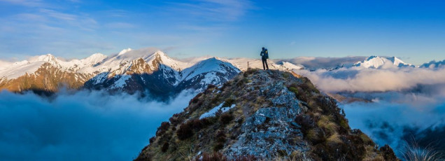 Being Saturday, we arrived to a packed hut, scoring the last two free bunk spots. While Piotr had the energy to complete the descent all the way back to the carpark, I did not. We got away at dawn next morning though and the rigors of the past two days caught up with me as I slowly nursed my knees down the steep, slippery, root entangled trail. To offset my complaining knees, I reminded myself we’d just been to the summit of Mount Brewster. It hadn’t been a perfect freeze, but good enough to walk away with a happy heart. This image - heading down the ridge below Brewster Hut