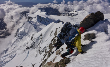 Steve descending West Ridge of Torres