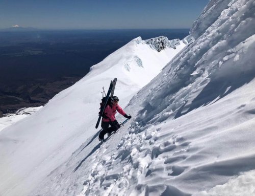 Skiing off the top of the North Island